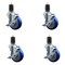 Service Caster 4'' Blue Poly Swivel 1-5/8'' Expanding Stem Caster Set with Brake, 4PK SCC-EX20S414-PPUB-BLUE-TLB-158-4 - alternate 1